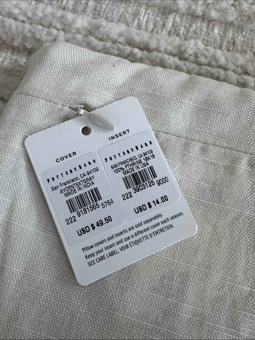 Pottery barn throw pillow cover